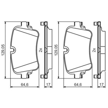 Комплект гальмівних колодок з 4 шт. дисків BOSCH 0986495426