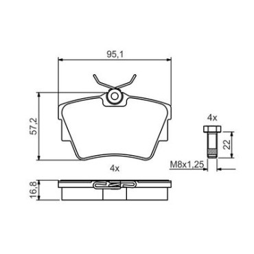 Комплект тормозных колодок из 4 шт. дисков BOSCH 0986495487