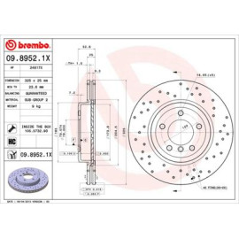 Диск гальмівний BREMBO 0989521x