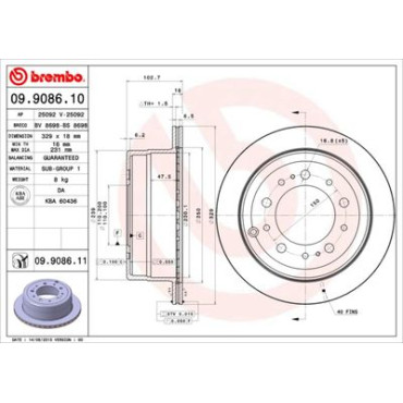 Диск тормозной BREMBO 09908611