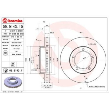 Диск тормозной BREMBO 09914311