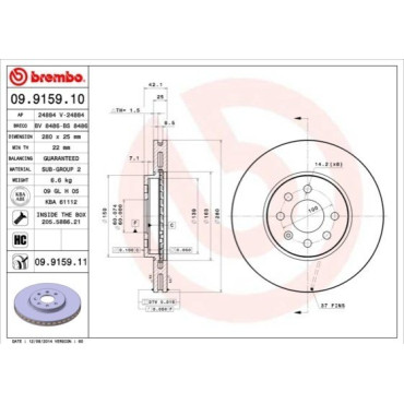 Гальмівний диск BREMBO 09915910