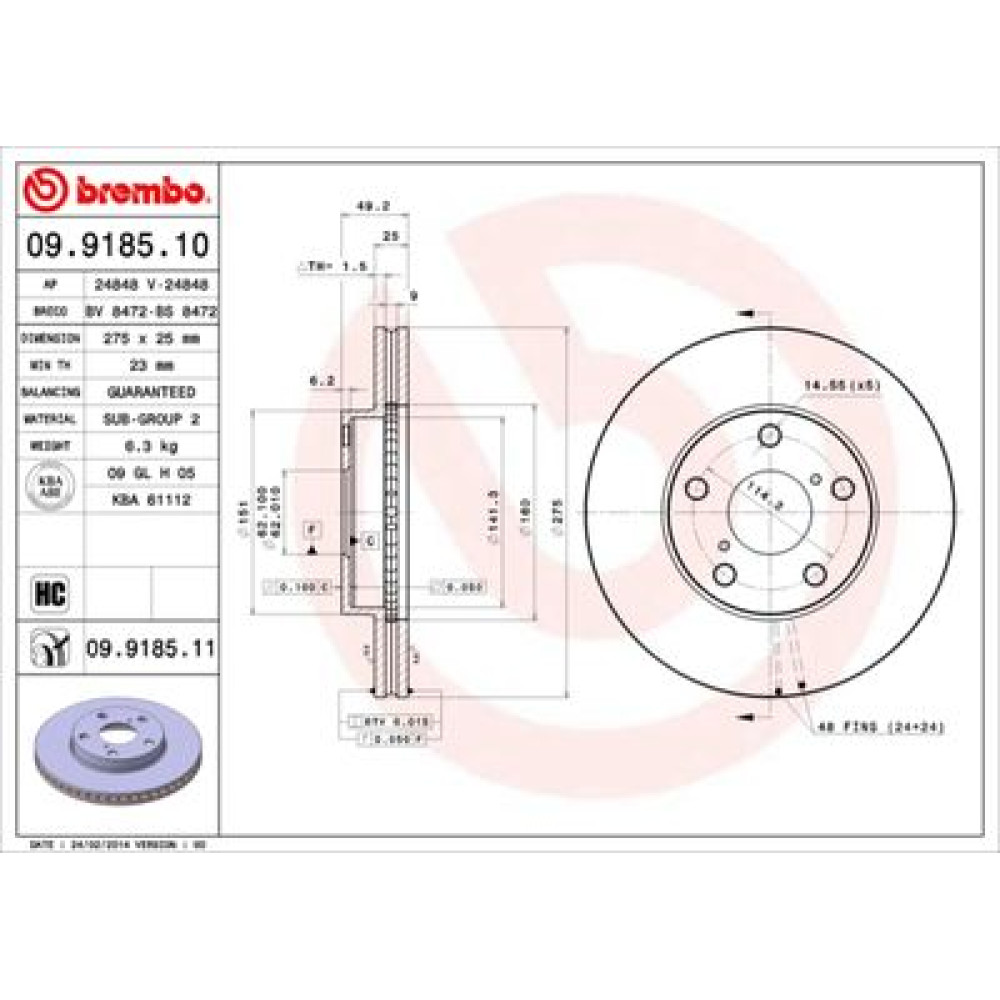 Диск гальмівний BREMBO 09918510