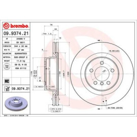 BREMBO 09937421 Диск тормозной BREMBO 09937421