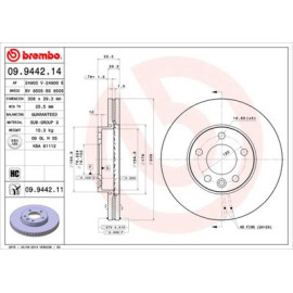 Диск гальмівний BREMBO 09944214