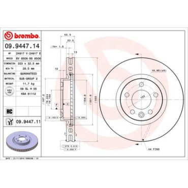 Диск тормозной BREMBO 09944714