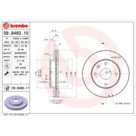 Тормозной диск передний/задний BREMBO 09948311