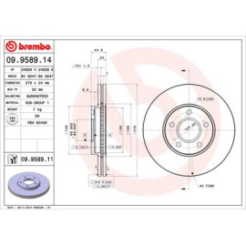 Тормозной диск передний BREMBO 09958914