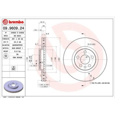 Диск тормозной BREMBO 09960924