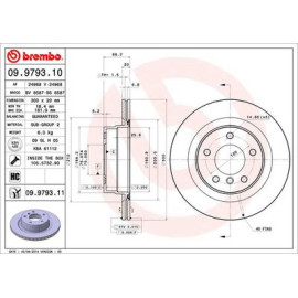 BREMBO 09979311 Диск гальмівний BREMBO 09979311