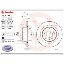 Гальмівний диск задній BREMBO 09979321