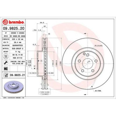 Диск тормозной BREMBO 09982521