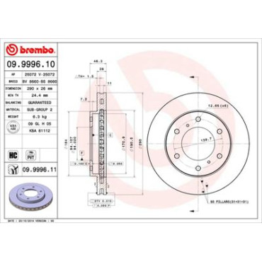 Диск тормозной BREMBO 09999610