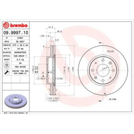 Диск гальмівний BREMBO 09999710