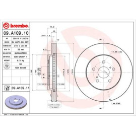 Диск тормозной BREMBO 09a10910