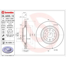 Тормозной диск задний BREMBO 09a20011