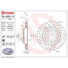 Диск гальмівний BREMBO 09a2001x