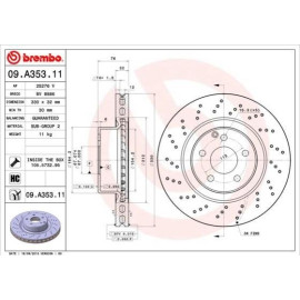 BREMBO 09a35311 Тормозной диск передний BREMBO 09a35311