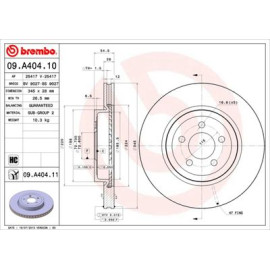 BREMBO 09a40411 Гальмівний диск передній BREMBO 09a40411