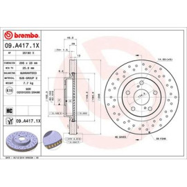 Диск гальмівний BREMBO 09a4171x