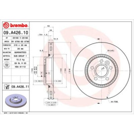 Диск тормозной BREMBO 09a42611