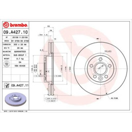 Диск гальмівний BREMBO 09a42711