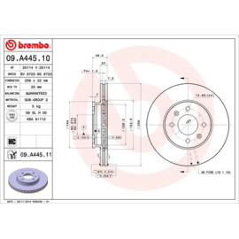 Гальмівний диск передній BREMBO 09a44510