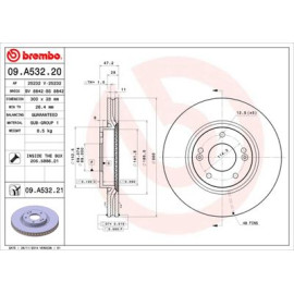BREMBO 09a53220 Диск гальмівний BREMBO 09a53220