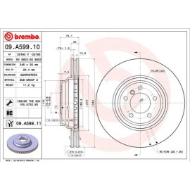BREMBO 09a59911 Диск гальмівний BREMBO 09a59911