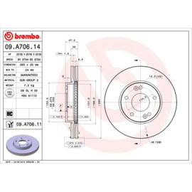 Диск тормозной BREMBO 09a70611