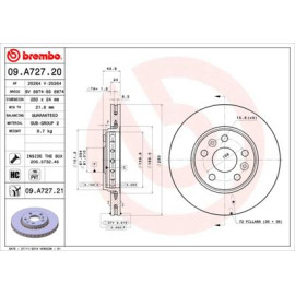 Диск гальмівний BREMBO 09a72721
