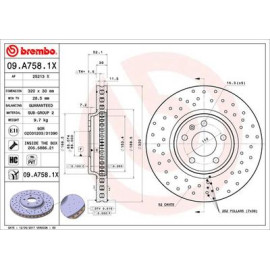 Диск гальмівний BREMBO 09a7581x