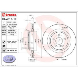 BREMBO 09a81811 Диск гальмівний BREMBO 09a81811