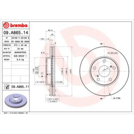 Диск гальмівний BREMBO 09a86514