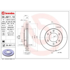 Диск гальмівний BREMBO 09a91110