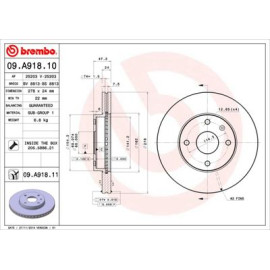 Диск гальмівний BREMBO 09a91810