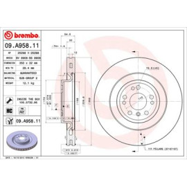 BREMBO 09a95811 Диск тормозной BREMBO 09a95811