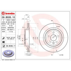 Гальмівний диск задній BREMBO 09b02611