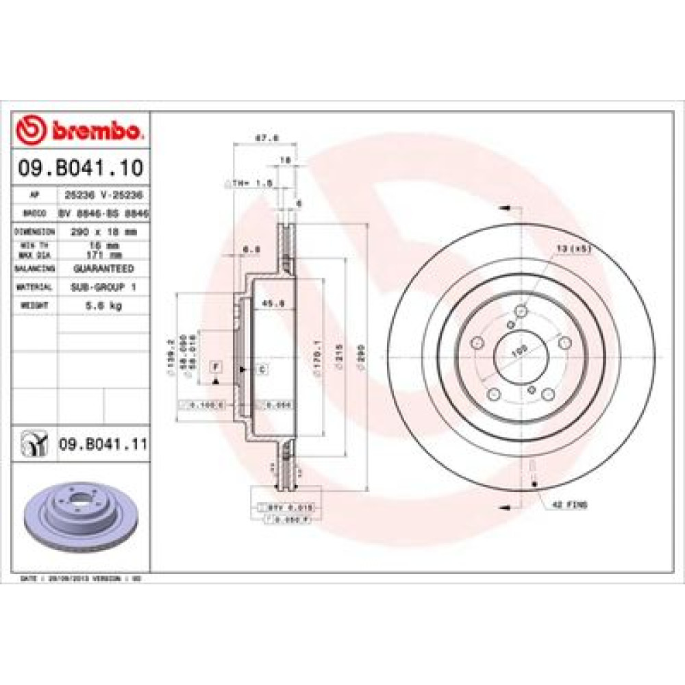 Диск гальмівний BREMBO 09b04110