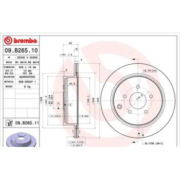 Диск тормозной BREMBO 09b26510