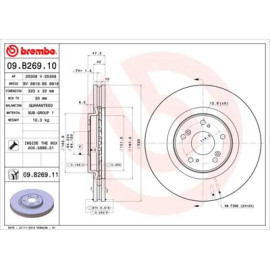 Гальмівний диск передній BREMBO 09b26910