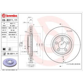Диск тормозной BREMBO 09b31111
