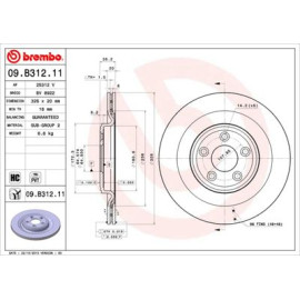 Диск тормозной BREMBO 09b31211