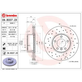 Диск тормозной BREMBO 09b3372x