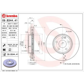 BREMBO 09b34441 Диск гальмівний BREMBO 09b34441