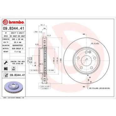 Диск тормозной BREMBO 09b34441