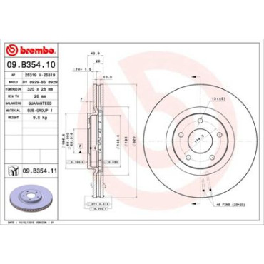 Гальмівний диск передній BREMBO 09b35410