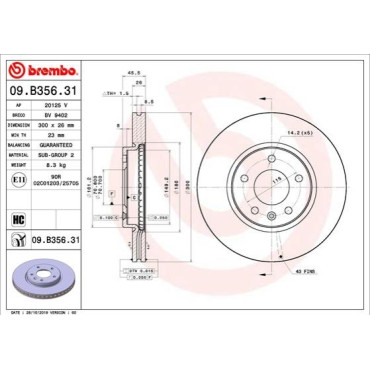 Тормозной диск передний BREMBO 09b35631