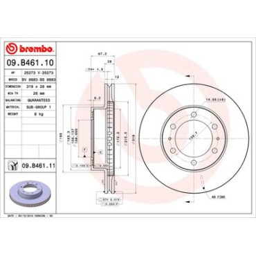 Диск тормозной BREMBO 09b46111