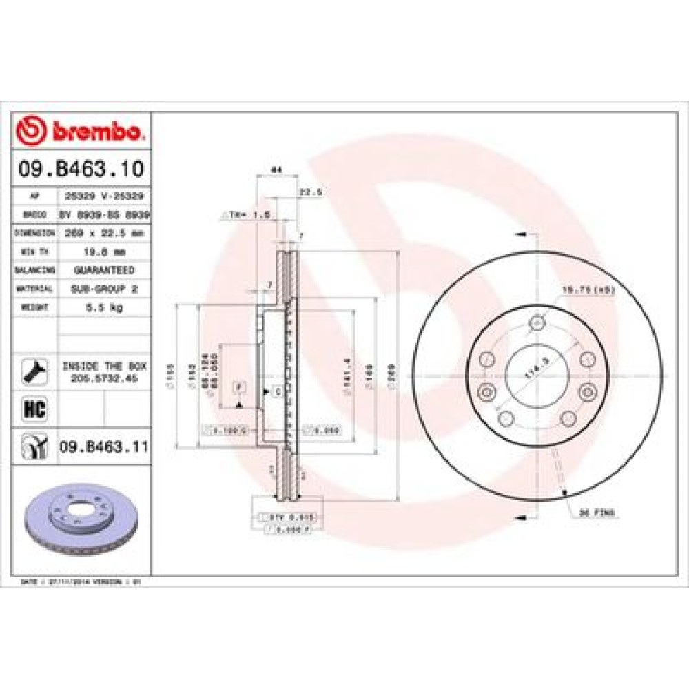 Диск тормозной BREMBO 09b46310